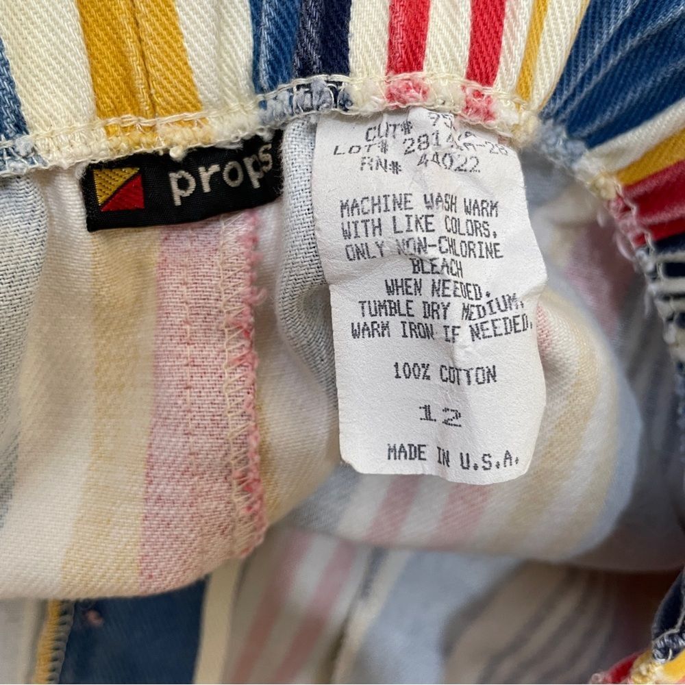 VINTAGE PROPS STRIPED DENIM‎ BERMUDA SHORTS - Picture 4 of 4